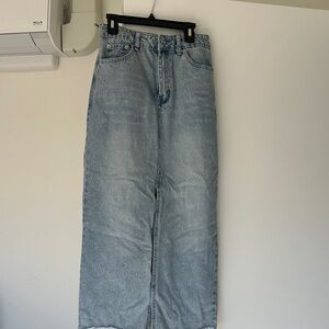 Blue Women's Jean Skirt with center Slit